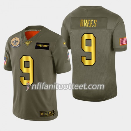 Miesten New Orleans Saints NFL Pelipaita Drew Brees 9 Nike 2019 Salute to Service 100th